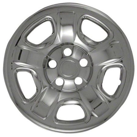 COAST2COAST 16", 5 Raised Dimpled Spoke, Chrome Plated, Plastic, Set Of 4, Compatible With Steel Wheels IWCIMP40X
